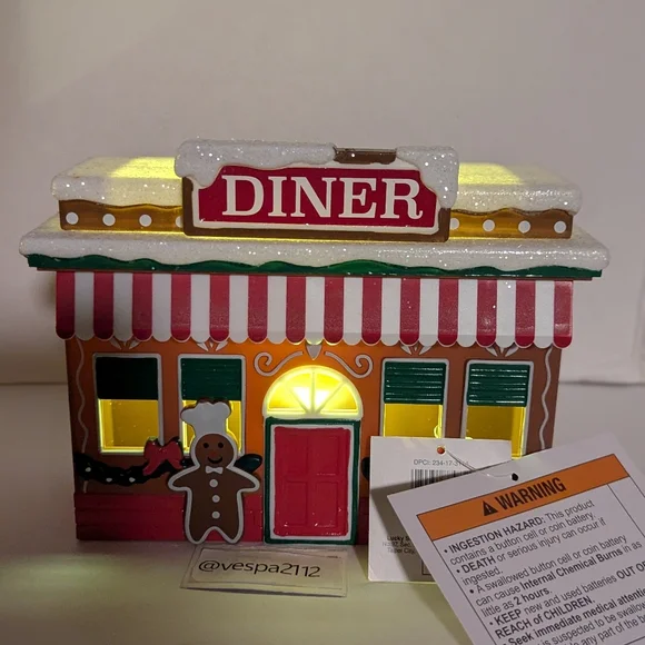 Target Bullseye Playground Christmas Village 3pc Cafe Toy Diner Gingerbread - Picture 2 of 13